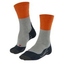 Falke TK2 Wandelsokken Heren Light Grey Orange