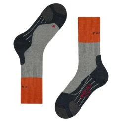 Falke TK2 Wandelsokken Heren Light Grey Orange -Veel Plezier Buitenshuis 122908 500 06