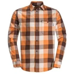 Jack WolfskinFelsenweg Shirt Heren Orange Fall Checks