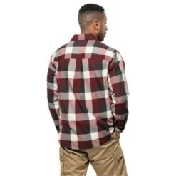 Jack WolfskinFelsenweg Shirt Heren Cordovan Red Checks -Veel Plezier Buitenshuis 123111 600 03