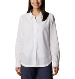Columbia Camp Henry III Blouse Dames White Chambray