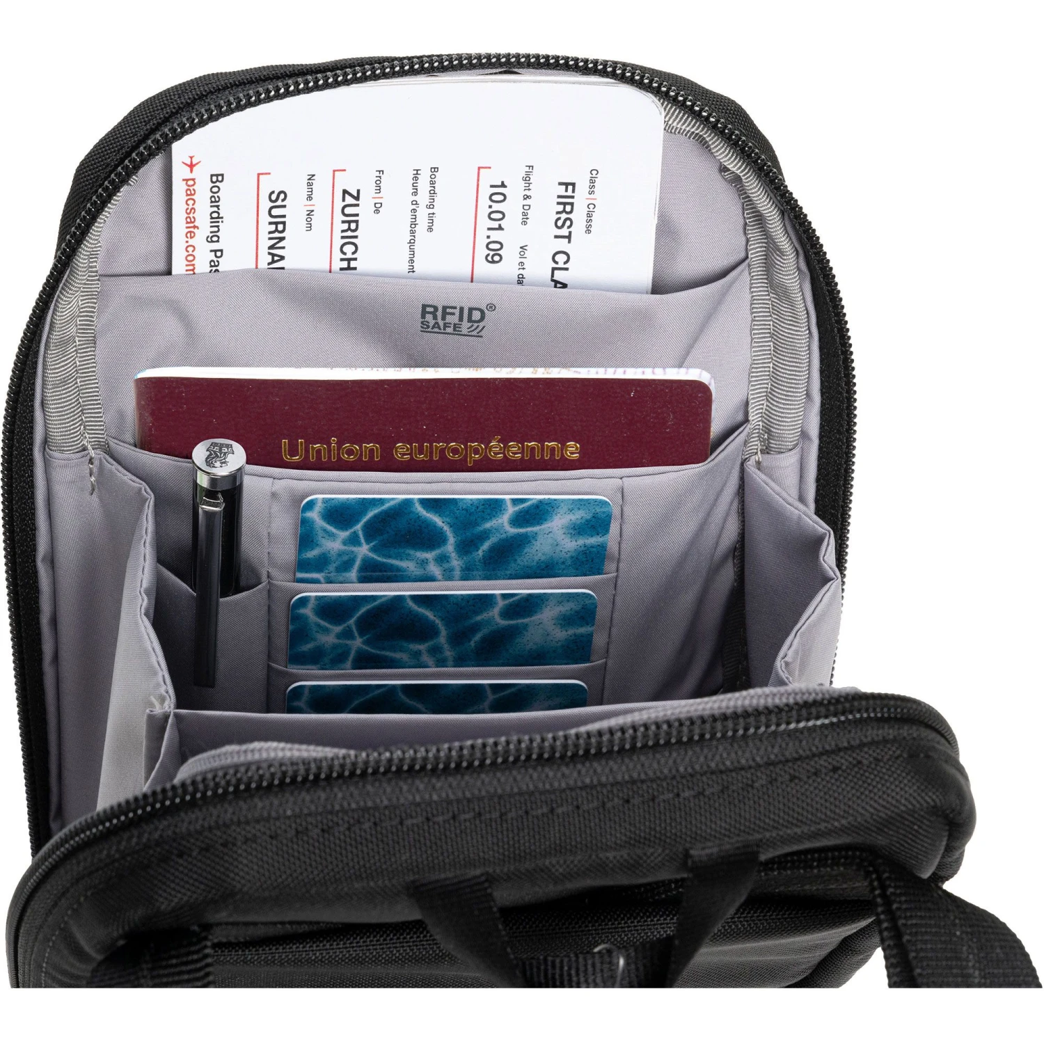 PacSafe RFIDsafe Tech Anti Diefstal Schoudertas Black 7 PacSafe RFIDsafe Tech Anti Diefstal Schoudertas Black - Afbeelding 5