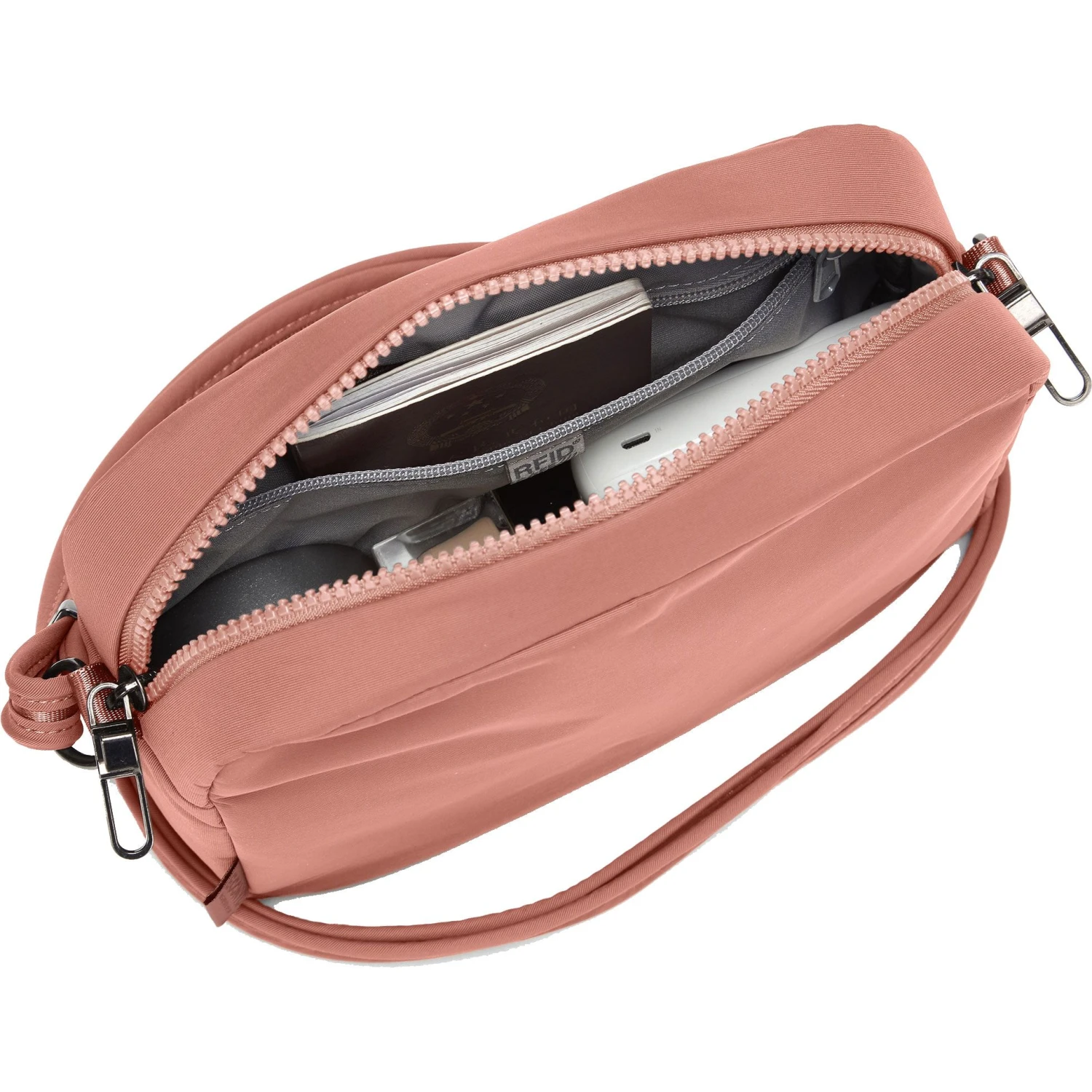 PacSafe Citysafe CX Square Anti Diefstal Schoudertas Rose 6 PacSafe Citysafe CX Square Anti Diefstal Schoudertas Rose - Afbeelding 4