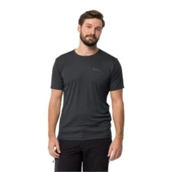 Jack WolfskinTech T Shirt Heren Phantom
