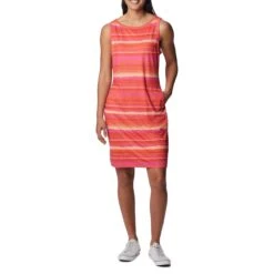 Columbia Chill River Printed Jurk Dames Sunset Orange Horizons Stripe