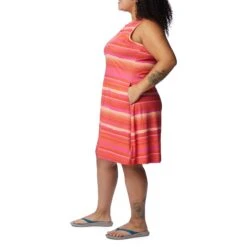 Columbia Chill River Printed Jurk Dames Sunset Orange Horizons Stripe -Veel Plezier Buitenshuis 149603 470 08 1