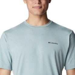 Columbia Tech Trail Graphic Shirt Heren Niagara Heather Palmscape Tonal Graphic -Veel Plezier Buitenshuis 149610 900 05 1