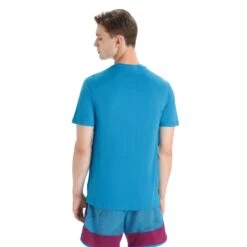 Icebreaker Tech Lite II Cadence Paths Shirt Heren Geo Blue -Veel Plezier Buitenshuis 150208 200 04